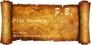 Pits Barbara névjegykártya